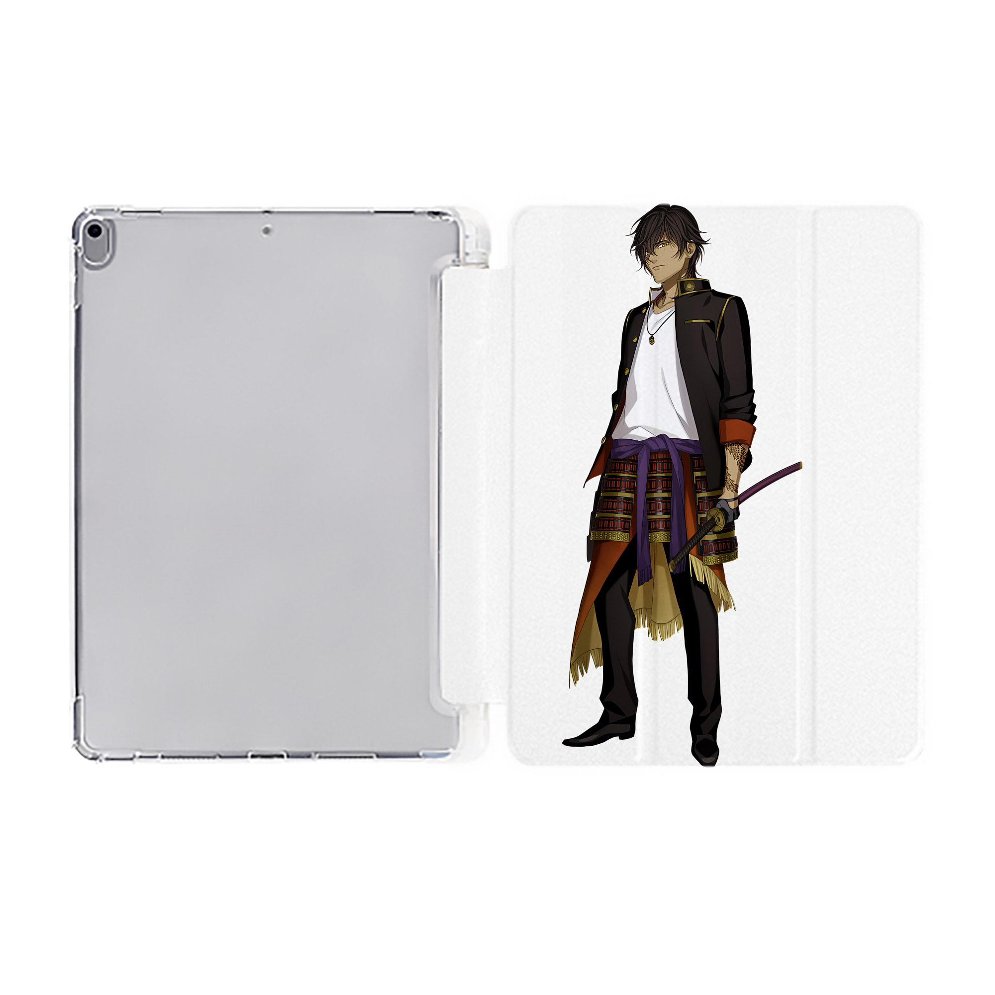 （画像用） 刀剣乱舞 Touken Ranbu IPad ケース ペン収納付き 三つ折りスタンド PUレザー×シリコン 対応機種9.5/10.5/10.9インチ